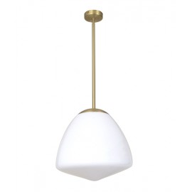 CLA-Ciotola: Interior Tipped Dome Frosted Glass Pendant Lights-Antique Brass